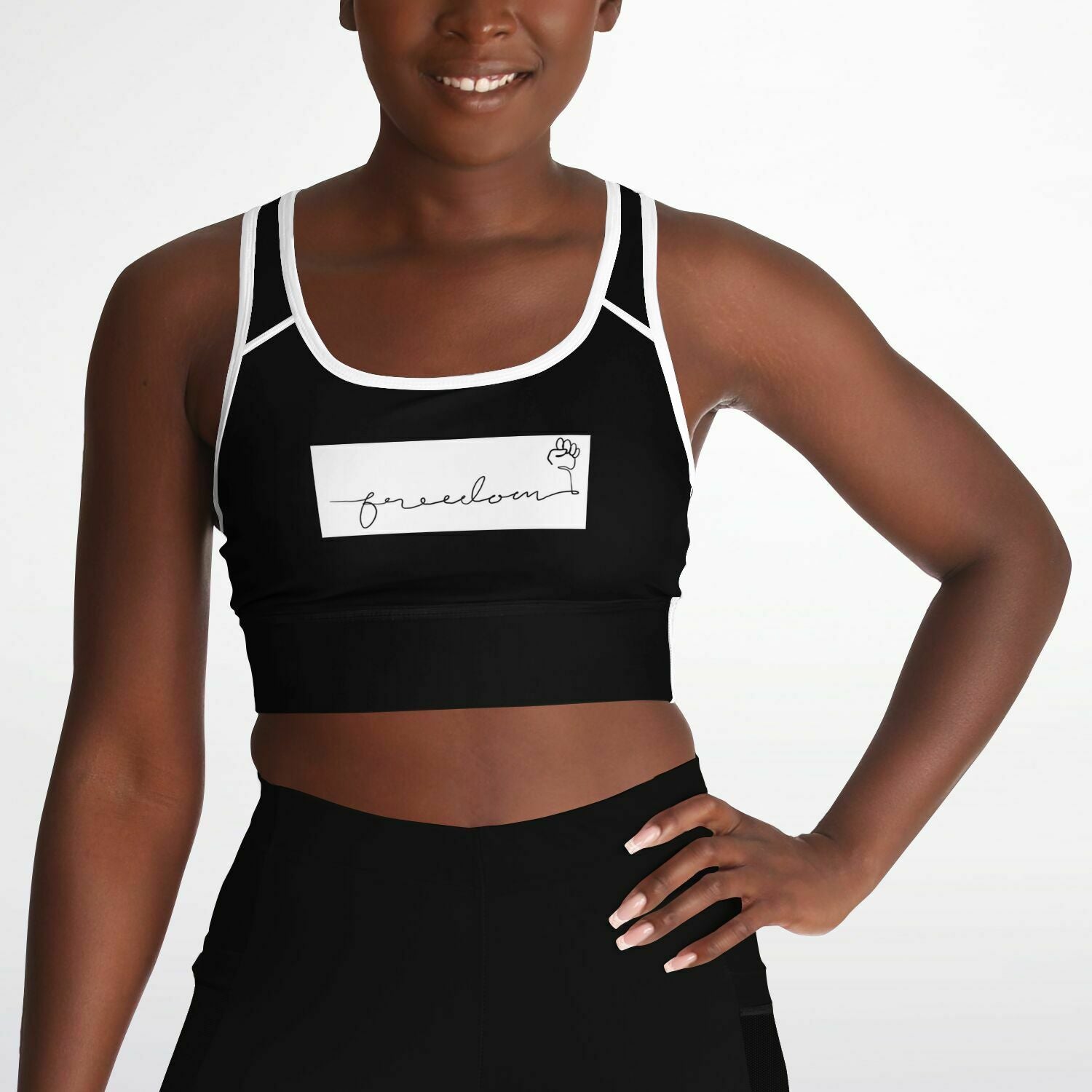 FREEDOM Mesh Padded Sports Bra BLACK