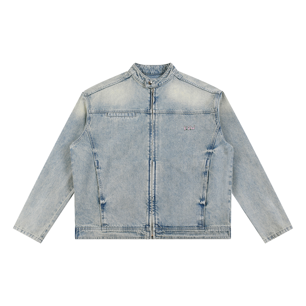 KAW Vintage Wash Zip Denim Jacket