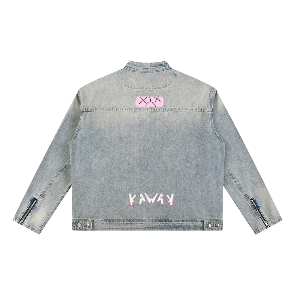 KAW Vintage Wash Zip Denim Jacket