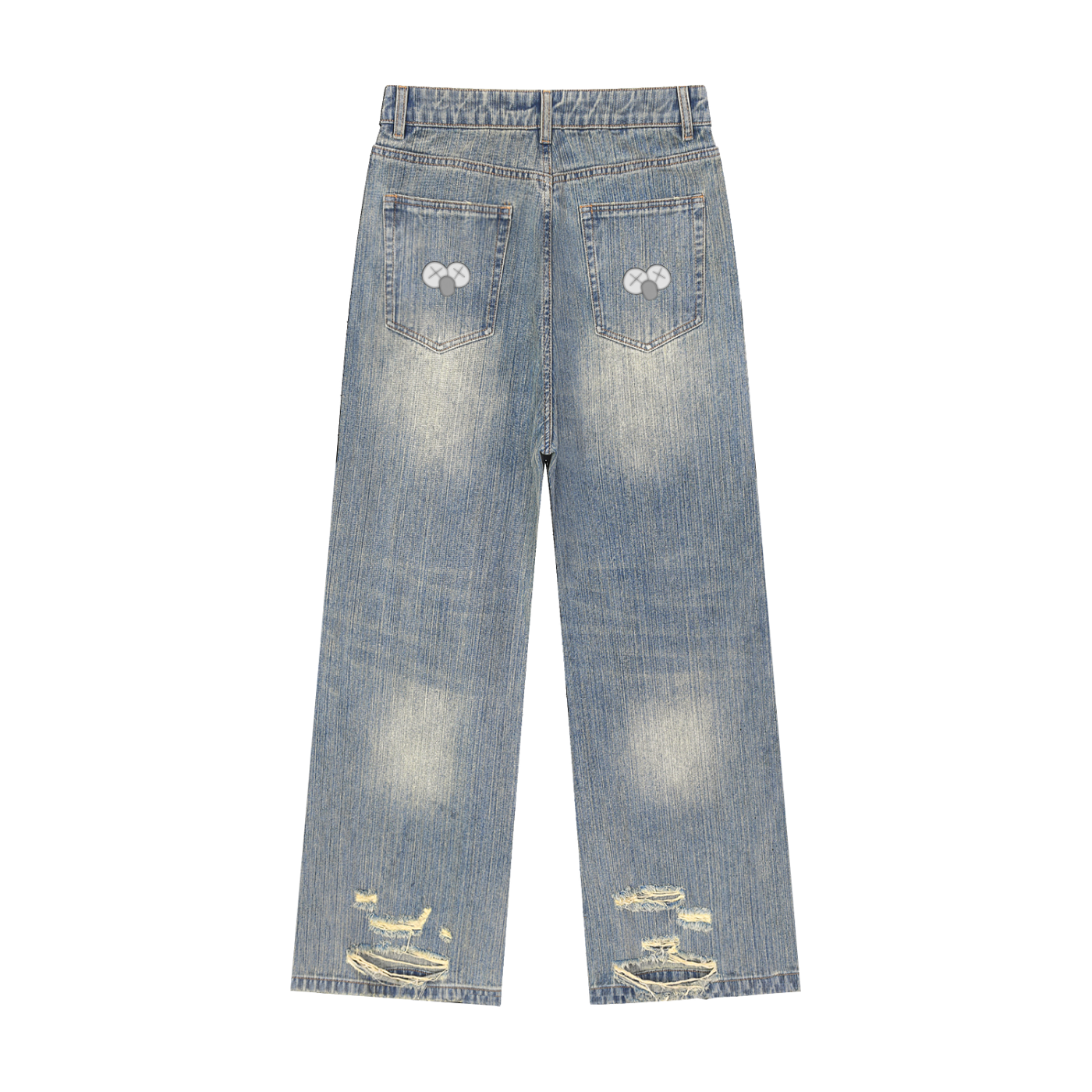 KAW Vintage Wash Distressed Denim Jeans