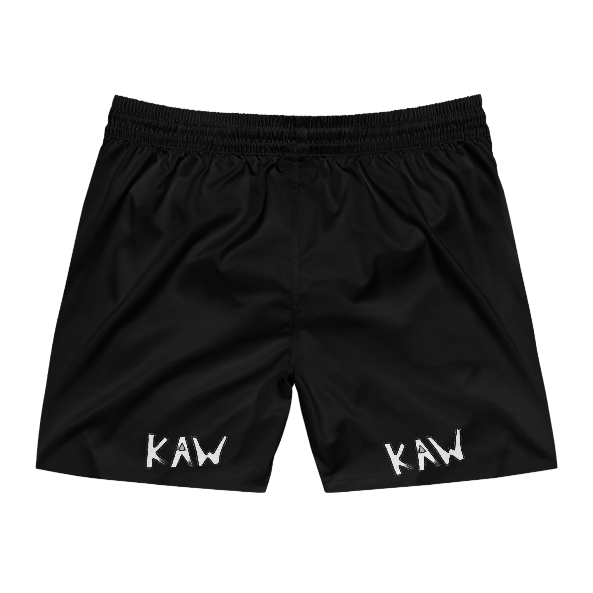 K.A.W. Men's Mid-Length Swim Shorts Black/White