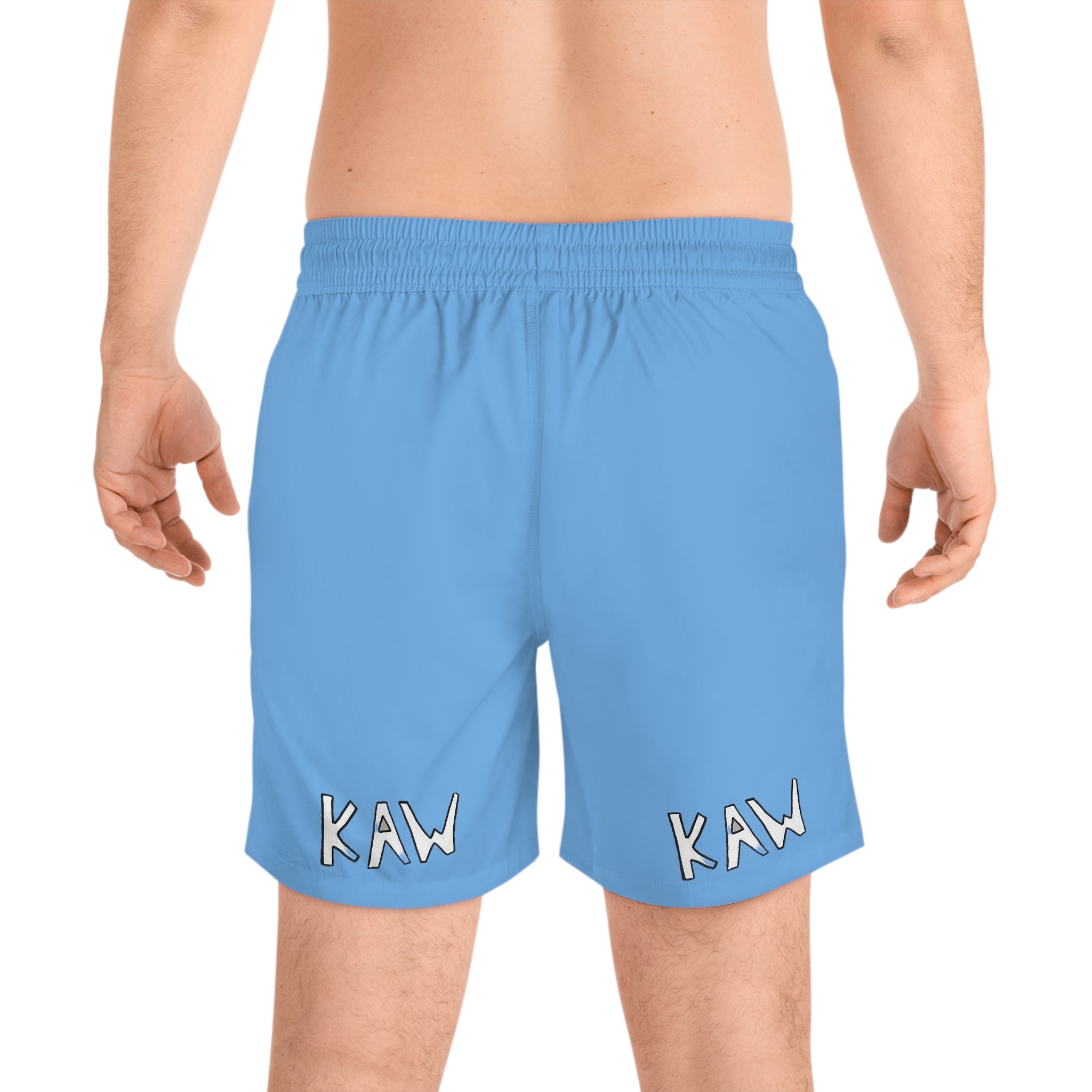 K.A.W. Men's Mid-Length Swim Shorts Blue/White