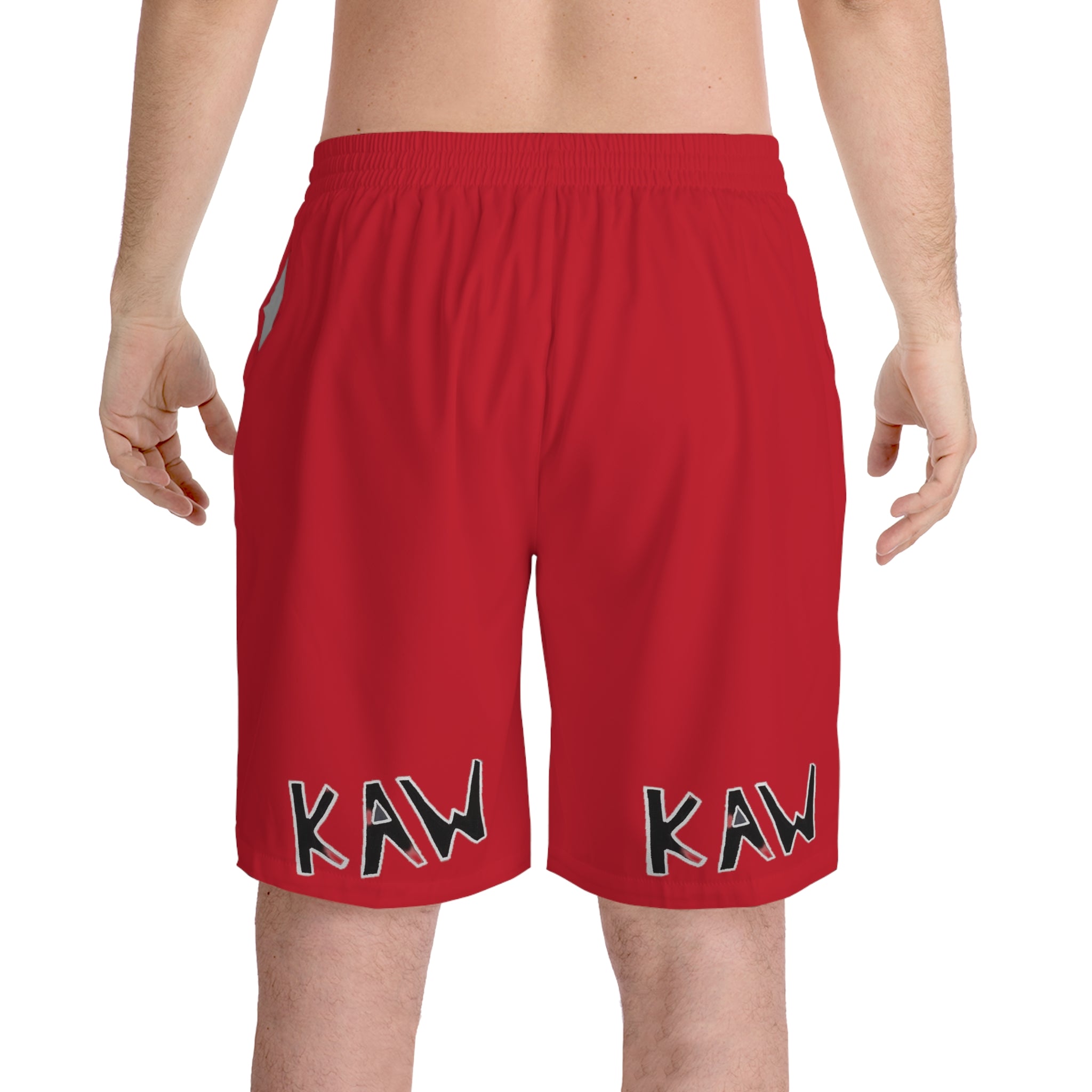 K.A.W. Men's Elastic Beach Shorts Red/Black